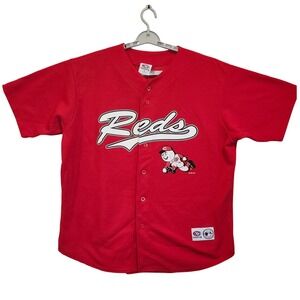 True Fan Griffey‎ Cincinnati Reds MLB Baseball Jersey Red XL Button Front VTG